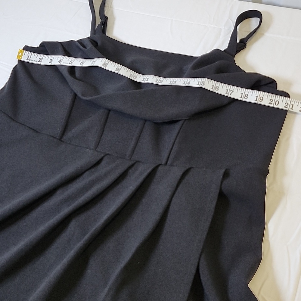Torrid Black Tulip Hem Bustier Midi Dress Crepe Size 16 Draped Neckline NWT - Picture 7 of 9